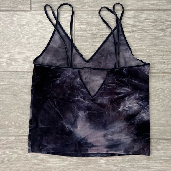 American Eagle Purple Tie Dye Velvet Cropped Tank Top size Medium - Picture 2 of 5